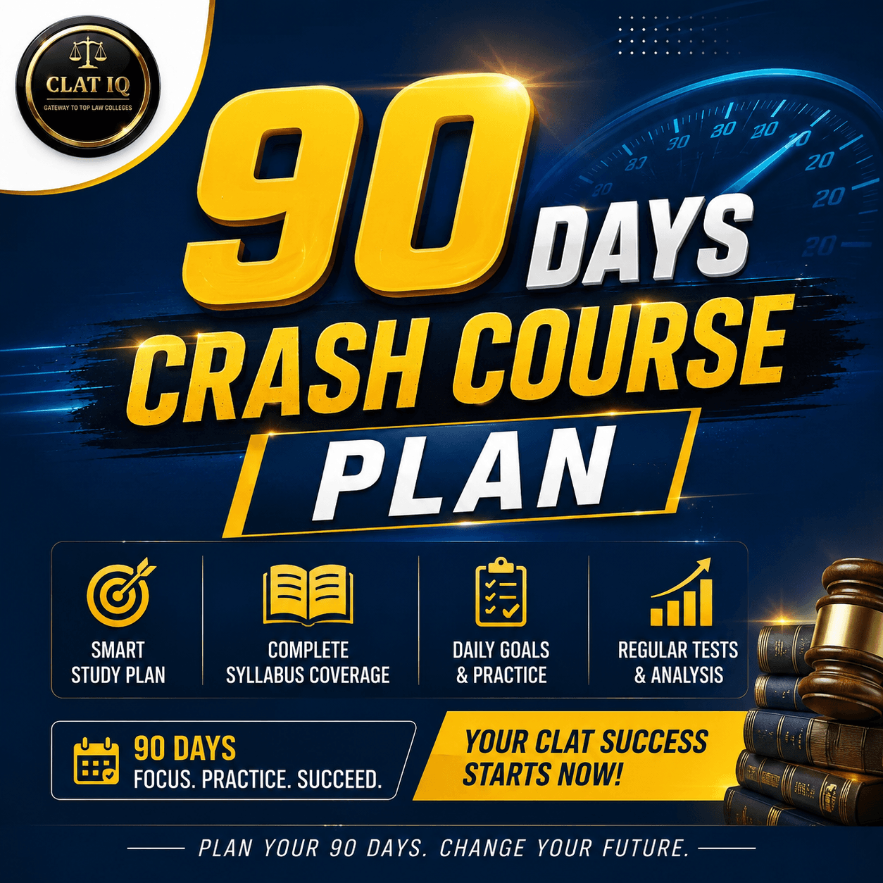 90-Day CLAT 2027 Crash Course Plan by CLATIQ